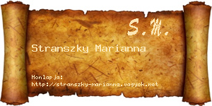 Stranszky Marianna névjegykártya